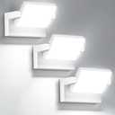 LED Wall Light Outdoor 40W White Flood Lights 350°Rotation Exterior Lighting Fixture Commercial Security 6000K Waterporof Porch Light 3 Pack