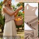 Huukeay 3 Pack Women's Tank Tops V Neck Racerback Tops Loose Fit Summer Casual Sleeveless Tee Workout Yoga Athletic Shirts(Black, White, Khaki,Large)