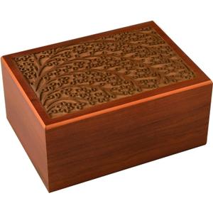 PCS Wooden Pet Urn Tree of Life Dog Urn for Ashes Carved Wood Urn Pet Cremation Box Urns for Dogs Ashes-Medium