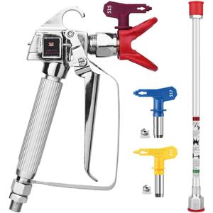 3600PIS Airless Spray Gun High Pressure with 517 Tip, 315Tip, 515Tip and Tip Guard,Spray Gun fit More Paint Sprayers+12 inch Extension Rod