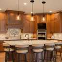 Pendant Light Over Island Hanging Lighting Industrial Clear Glass Adjustable Cord for Sink Kitchen Island Dining Room, Black, 1 Pack