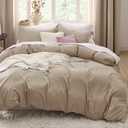 Bedsure Light Brown Duvet Cover King Size - 3 Pieces Prewashed Cotton-Like Extra Soft Bedding Set, Includes 1 Duvet Cover 104x90 Inches with Zipper Closure & 2 Pillow Shams, Comforter Not Included