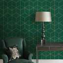 Safiyya Peel and Stick Wallpaper Gold and Dark Green Wallpaper Geometric Contact Paper Textured Self Adhesive Removable Wall Paper for Walls Vinyl Roll 393"x17.3"