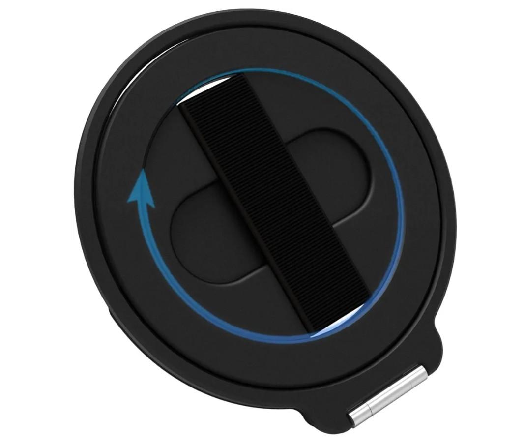 Grat 4 for Magsafe Magnetic Phone Grip Stand, 360° Rotatable Elastic Strap Loop, Detachable Ultra-Thin Aluminum Ring Kickstand Compatible with iPhone 17 Pro Max Air 16 15 14 13 12, Black