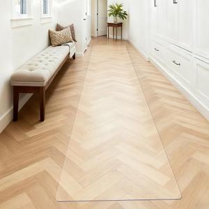 Royhom Clear Runner Rug for Hallway, 2'x10' Waterproof Plastic Floor Mat, Non Slip Kitchen Mat for Floor, Indoor Outdoor Entryway Vinyl Rug for Laundry, Bedroom, Living Room, Easy to Clean