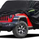 Car Cover Custom Fit for Jeep Wrangler 4 Door 2006-2025 JK JL, Migaven Waterproof Full Exterior Cover Rain Sun Protection with Door Zipper (Black)