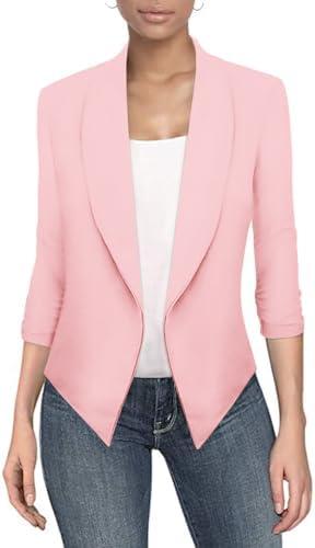Hybrid & Company Versatile and Modern Women's Nylon Ponte De Roma Open Blazer Jacket S