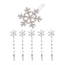 Beaupretty 6 Pieces Rhinestones Snowflake Hair Clips Winter Snowflake Hairpins Snowflake Bobby Pins Wedding Hair Clips Barrettes Christmas Hair Accessories for Women Girls(Silver)