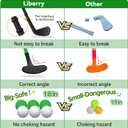 Liberry Toddler Golf Set for Ages 2 3 4 Boys Girls, Kids Golf Cart with Putting Mat & Cornhole Board, Outdoor Indoor Sports Toys Birthday Gifts, Black