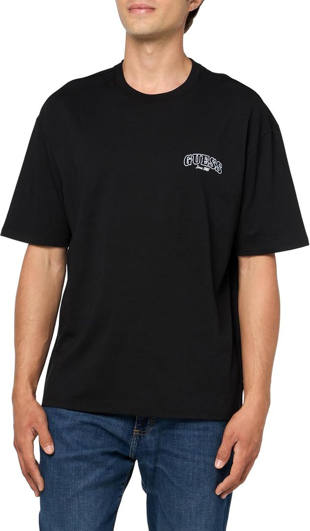 Guess Mens Eco Guess Model Logo Tee (XX-Large, Jet Black)