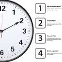 LEIKE Metal Large Wall Clock 24IN Black, Retro Silent Quartz Battery Operated, Decorative for Patio, Kitchen, Living Room, Bedroom, Pool