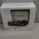 Vinyl Record Player Bluetooth Vintage Portable Suitcase Turntable with Built-in Speakers 3-Speed Belt-Driven Record Player Support RCA Output and Headphone Output (Warm White)