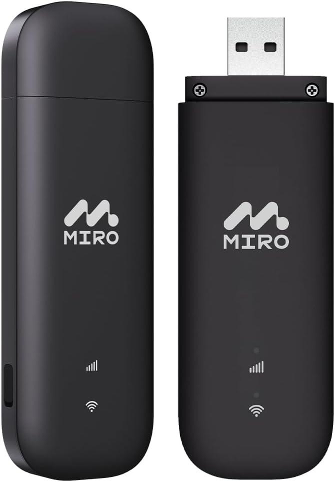 MIRO UF1 4G LTE WiFi USB Network Adapter 150Mbps Speed, Dual SIM/SD Slots Wireless Dongle, WiFi Stick USB2.0 Interface WiFi Adapter for Desktop PC Laptop