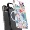 LUMARKE for iPhone 13 Mini Case,Trendy Flower Cover,Wireless Charging
