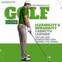 2 Pack Mens Golf Gloves, Durable White Cabretta Leather All Weather Golf Gloves Men (Small, Left)