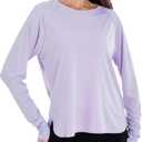 Womens Long Sleeve Shirts Workout Gym Top Activewear Running Hiking Athletic Exercise Shirt Rash Guard (Purple, XL)