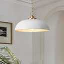 Lingkai 15.7" Pendant Light Fixtures, Farmhouse Pendant Lights Kitchen Island, White Hanging Ceiling Light for Kitchen Island Dining Room