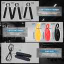 Soulchen 8 Pcs Twister Arm Trainer Adjustable 5 Resistance Levels 30-120 Lbs Chest Arm Workout Equipment for Men Women 3 Grip Strength Trainer Wrist Forearm Strengthener 3 Resistance Bands 1 Jump Rope