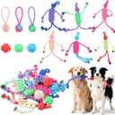 Soulchen 12 Pack Dog Rope Toys Dogs Chew Ball Toys for Large Medium Chewers Interactive Colorful Tug Rope Sets for Puppy Aggressive Chewers Puppies Boredom Teeth Cleaning Training