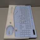 Wireless Keyboard and Mouse Combo, 9 Backlit Effects, Wrist Rest, Phone Holder, 2.4G Lag-Free Ergonomic Keyboards, Rechargeable Silent Cordless Set for Computer, Laptop, Mac, Windows -SABLUTE (Blue)