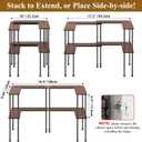 Spicy Rack Pro Expandable 10"-18.9" Spice Rack for Cabinet, 2-Tier Wood & Metal Shelf, Heavy Duty, High Space for Large Bottles, Easy 3-Min Install, Stackable or Side-by-Side