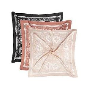 VANLINKER 3PCS 27.5 Inches Silk Head Scarf for Women Men Vintage Bandanas Satin Hair Scarf Silk Wrap Scarf Neckerchief Square Scarves VL9549