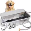 3 Gallon Automatic Dog Water Dispenser for Large Dogs Stainless Steel Bowl, Large Self Filling Auto Water Bowl Outdoor for Cats Livestock Chicken