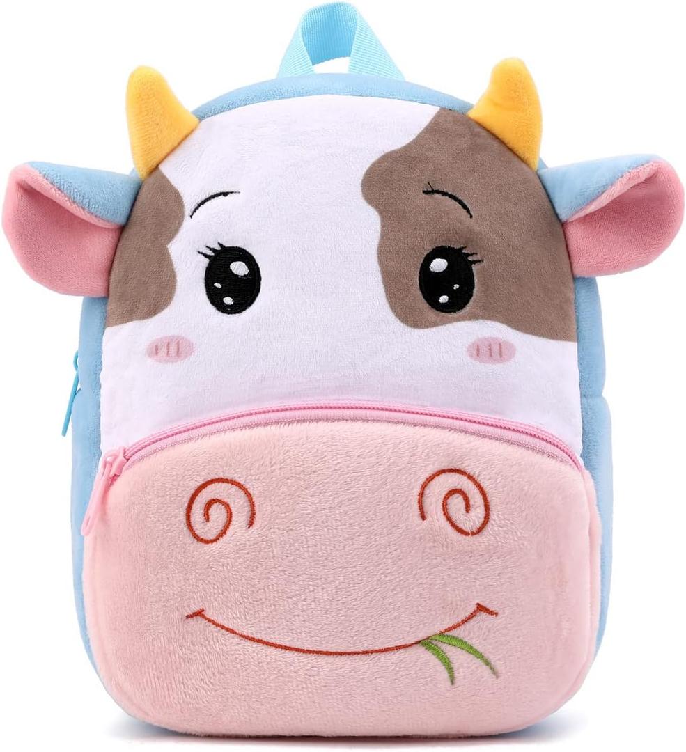 Toddler Backpack for Boys and Girls, Cute Animal Cartoon Mini Backpack Little For Kids 2-6 Years (Cows)
