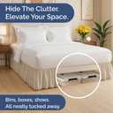 Bedskirt Queen Size Ruffle - 12 inch Drop Dust Ruffle Bed Skirt with Platform - Ultra-Soft, Easy Fit, Premium Hotel Quality - Wrinkle, Fade & Shrink Resistant - for Women, Men, Kids and Teens - Cream