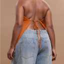 Women's Plus Size Open Back Cowl Neck Tank Tops Draped Sleeveless Chiffon Halter Top (Orange, XXL)