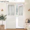 Door Curtains for Front Door Glass Window,Striped Sheer Linen 40 Inch Short Curtains for Small Windows,Farmhouse Ticking Stripe Print Privacy Curtains 25x40 in Length,Taupe