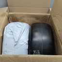 2 PCS, 13x6.5-6 Flat Free Lawn Mower Tire and Wheel, 13x6.50-6 Solid Smooth Replacement Front Tires for Zero Turn Lawn Mowers, with 3/4" & Extra 5/8" Bearings, 4"-8.2" Centered Hub, Black Rim