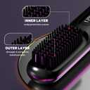 NUMOYA Go Brush Pro 2026, Portable Straightener Brushs for Travel, with 30s Fast Heat, 3 Temperature Settings (Blue)