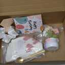 7 Pcs Birthday Gift Set for Women, Summer Self Care Gift Throw Blanket Socks Mug Set for Mothers Teachers Nurses (White)