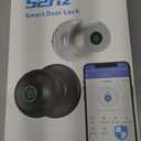 52HZ Fingerprint Door Knob with Lock, Smart Lock for Bedroom Door, Biometric Door Lock with App Control & Key, Thumbprint Keyless Entry Door Lock for Front Door, Home, Apartment, Office, Matte Black