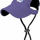 Pawaboo Dog Baseball Cap, Adjustable Dog Outdoor Sport Sun Protection Baseball Hat Cap Visor Sunbonnet Outfit with Ear Holes for Puppy Small Dogs, XL, Purple