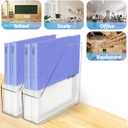 4Pcs Clear Acrylic Magazine File Holder, Plastic Vertical File Folder Storage Magazine Rack Bin, Acrylic Magazine Holder, Desk Document Sorter Organizer for Home Office School Work Desktop Supplies