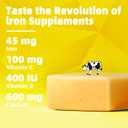 Chewable Iron Supplement for Women & Men and Kids - Pineapple Flavor, Iron Vitamin C Soft Chew for Max Absorption, Iron as Ferrous Fumarate, Ideal for Iron Deficiency, 2 Month Supply