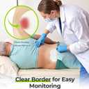 AUVON Sacral Silicone Foam Dressing with Clear Border for Easy Wound Monitoring, Waterproof & Breathable Foam Wound Dressing 7.2"x7.2", Absorbent Bed Sore Bandages, Box of 10 Sacral Pads