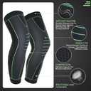 6 Pcs Long Compression Full Leg Sleeves Full Compression Knee Sleeves Braces Support for Men Women Arthritis Joint Pain Relief Reduce Varicose Veins and Swelling Cycling Sport