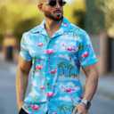 COOFANDY Mens Hawaiian Shirt Short Sleeve Button Down Shirts Tropical Floral Summer Beach Shirts (XXL)