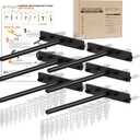 BATODA - 8" Floating Shelf Bracket (4 pcs) – Black Metal L Brackets - Hidden Brackets for Floating Wood Shelves - Blind Shelf Support - Shelving Mounting Hardware Included (Pack 4)