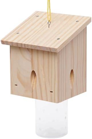 Carpenter Bee Trap for Outside - Pentroof Style Nature Hanging Wood Carpenter Bee Traps Outdoor - Best Bee Trap - Insect Traps with Removable Vault (1 Pack)