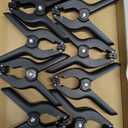 Coideal Black Plastic Spring Clamps, 8 Pack 4.5 Inch Large Nylon Spring Clips Heavy Duty Clamp with Metal Pins for Backdrop Art Crafts Woodworking Background