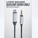 Acoustix 6ft Braided Auxiliary Audio Cable