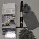 Car Windshield Cleaning Tool, Vehicle Window Cleaner with 3 Reusable Pads & Extendable Handle, Automotive Glass Wiper Wash Kit for Interior Exterior, Universal for Vehicles (Rectangular)