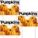 3 Pcs Pumpkins for Sale Yard Sign with Stakes, 12 x 16 Inches Double Sided Print Outdoor Fall Pumpkin Patch Garde Yard Sign for Outdoor Indoor Fall Halloween Thanksgiving