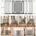 29.5-61.5" Extra Wide Baby Gate for Stairs, Child & Pet Proof, No-Drill Pressure Mount Auto Close One-Hand Operation, Indoor Dog Gate for Doorways, 30.5" Tall, Black