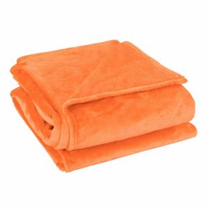 uxcell Flannel Fleece Blanket Twin Size - Soft Lightweight Plush Microfiber Bed Blanket for Sofa or Couch, Machine Washable Blankets Fleeces, Orange 60x78 Inch