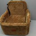 Lealchum Dog Booster Car Seat for Small/Medium Dogs,Ultra Soft Fabric Filling Memory Foam,Fully Detachable and Washable,Anti-Slip Base,3 Straps Easy to Install(Coffee,Medium)